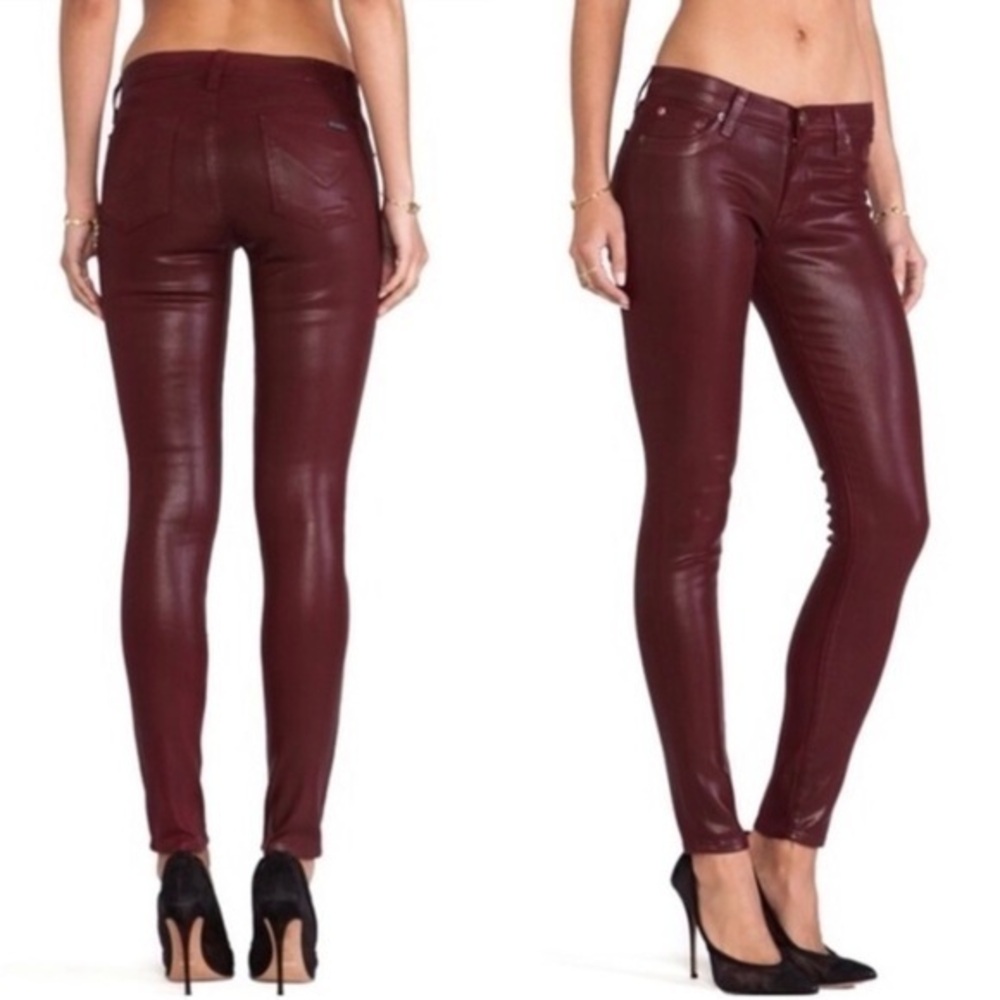 Hudson Ankle Krista deep Wine colored skinny stretch Jeans size 25